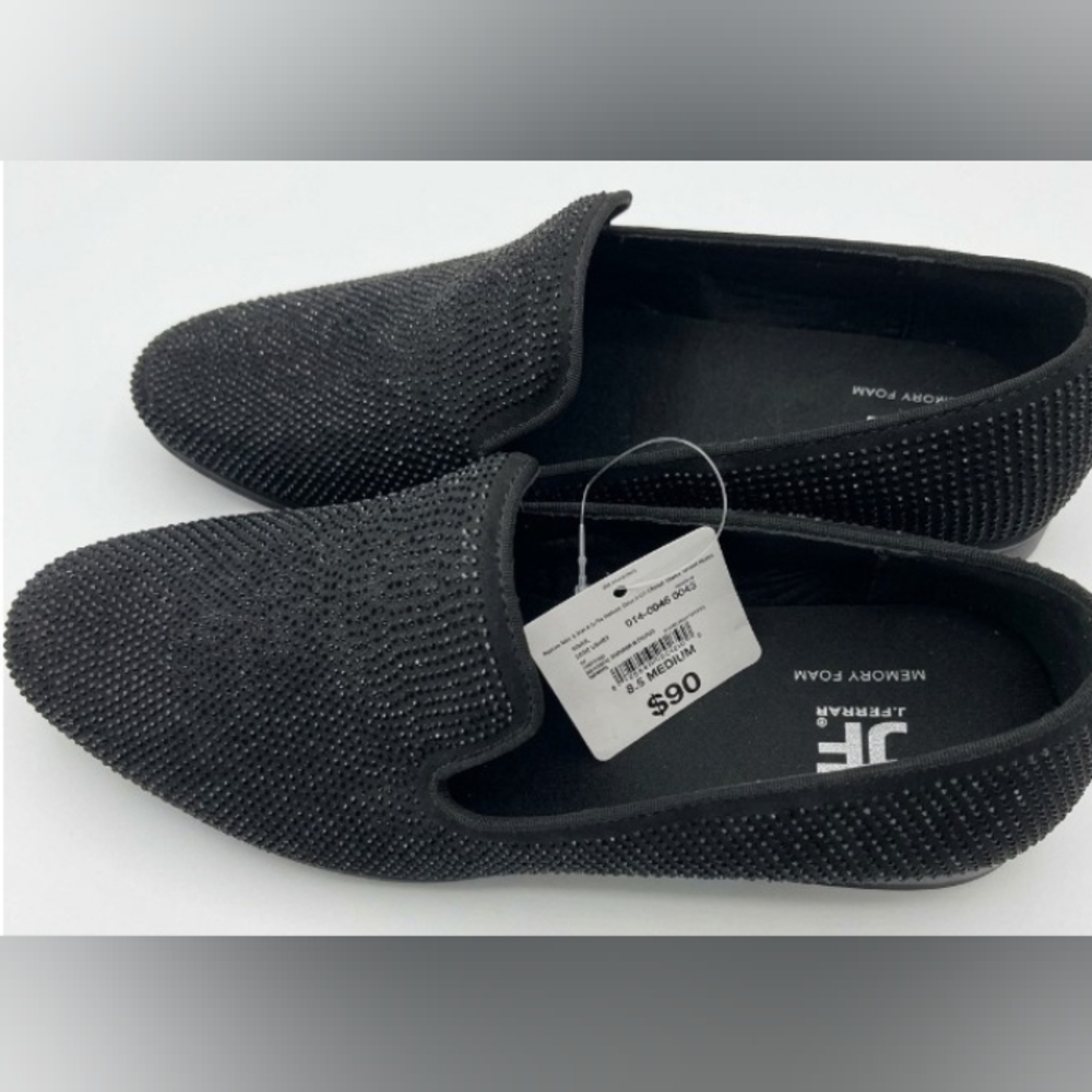 Jacqueline Ferrar Black Loafers with Studded Design